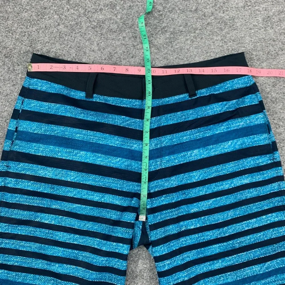 The North Face Hybrid Shorts Mens 34 Navy Striped Hidden Drawstring Lightweight